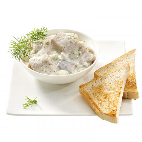 Heringshappen in Dillsoße